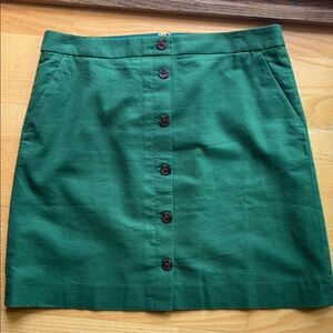 J.Crew green linen/cotton summer skirt